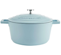 Støbt aluminiums gryde m/låg, Sky Blue - 5L - MasterClass